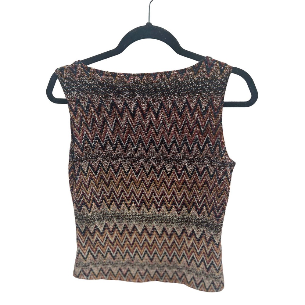 1990s Vintage Zig Zag Geometric Slinky Top